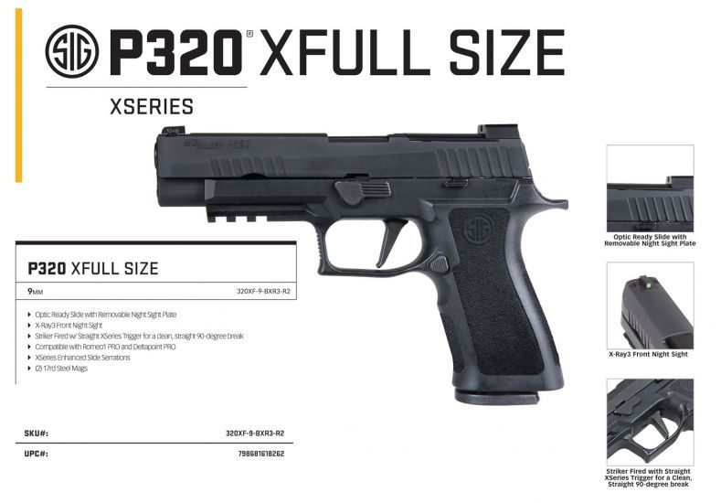 Sig Sauer P320X-FS 9mm 4.7″ Barrel 17+1 320XF-9-BXR3-R2