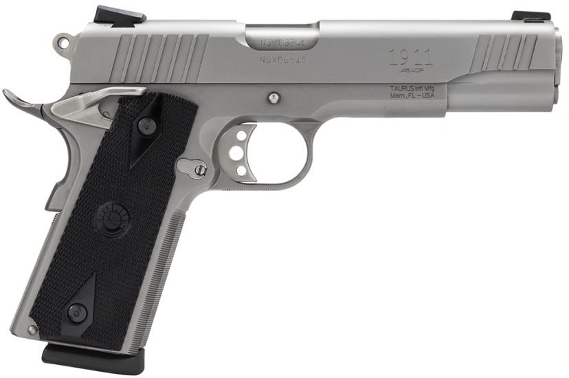 Taurus 1911 45ACP 5″ Barrel W/ Heinie Front Sight 8+1 Stainless 1191109