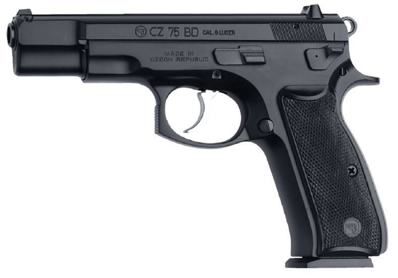 CZ 75 BD 9mm 4.6″ Barrel3 Dot Sights 10+1 Black 01130