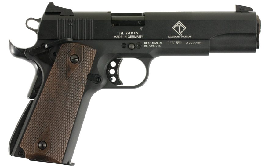 GSG 1911 22LR 5″ Barrel 10+1 Black/Walnut 2210M1911