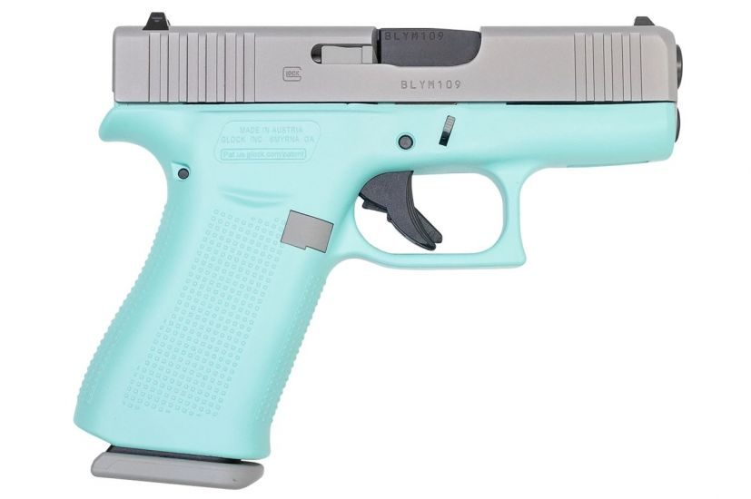 Glock 43X 9mm 3.41″ Barrel 10+1 Robins Egg Blue/Silver