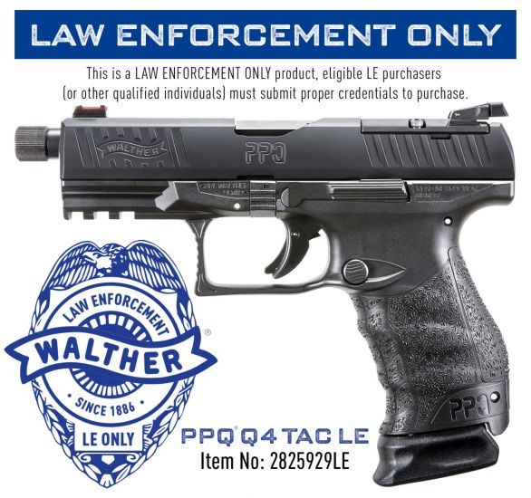 Walther PPQ Q4 TAC LE 9mm 4.6″ Barrel 17+1/15+1 2825929LE