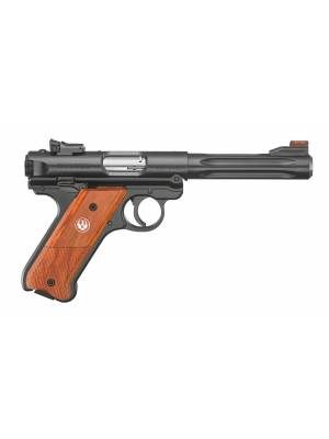 Ruger Mark IV Hunter, Black/Wood Grips, .22 LR, 5.5″ BBL, 1:16″ Twist, 2x10rd