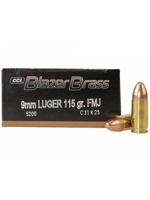 CCI Blazer Brass 9mm 115gr FMJ Ammunition