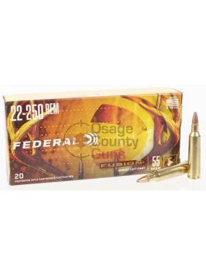 Federal Ammo Fusion, 22-250 Rem, 55gr, 20rd