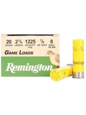 Remington Ammo Gun Club Target Loads, 2-3/4″, 7/8oz, 8 Shot, 20ga, 25rd