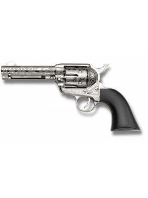 EMF 1873 GWII Deluxe Cattlebrand Nickel Revolver – 5.5″ .45LC
