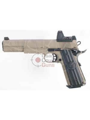 Nighthawk Heinie Recon 6″ 10mm Long Slide w/ Tan Shadow Camo, Trijicon RMR, Magwell