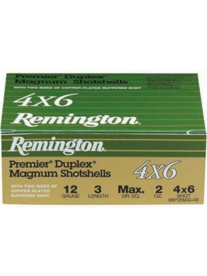 Remington Ammo Duplex Magnum Shotshells, 3″, 1-7/8oz, 4×6 Shot, 12ga, 10rd