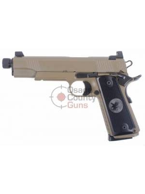 Nighthawk AAC Recon Rail 1911 5″ .45 ACP – FDE w/ Crusade Cross & Shield