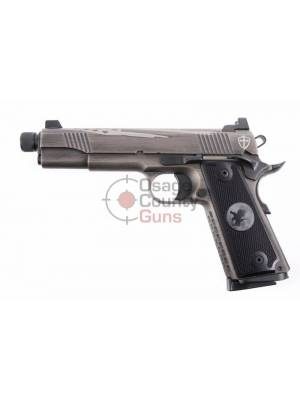 Nighthawk Custom AAC 1911 5″ .45 – Silver Patriot & Crusade Cross/Shield