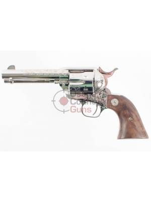 Colt Single Action Army Nickel B+ Engraved – 4.75″ .45 Colt