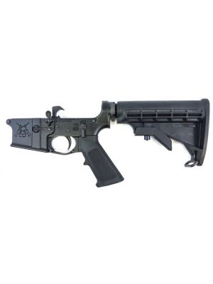 KE Arms, Complete Lower Receiver, Semi-automatic, 223 Rem/556NATO, A2 Pistol Grip, Mil-Spec 6 Position Stock, Black