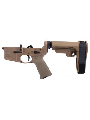 Aero Precision AR15 Pistol Complete Lower Receiver w/ MOE Grip & SBA3 Brace – FDE