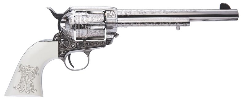 CIMARRON FIREARMS FRONTIER NICKEL .45 LC 7.5″ BARREL 6-ROUNDS TEDDY ROOSEVELT ENGRAVING