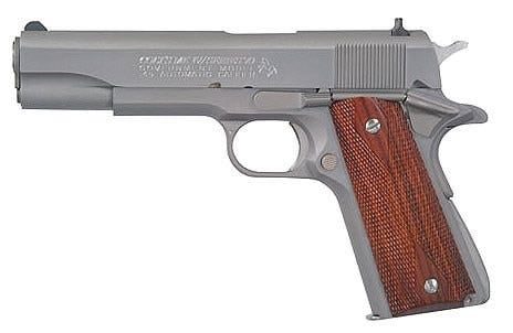 COLT FIREARMS SERIES 70 GOVERNMENT STAINLESS .45 ACP 5″ BARREL 7-ROUNDS WOOD GRIPS