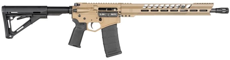 DIAMONDBACK DB15 FLAT DARK EARTH 5.56 NATO / .223 REM 16″ BARREL 30-ROUNDS MBUS SIGHTS