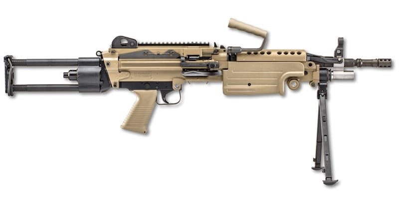 FN M249S PARA FLAT DARK EARTH 5.56 NATO 16.1″ BARREL BELT-FED TELESCOPING STOCK