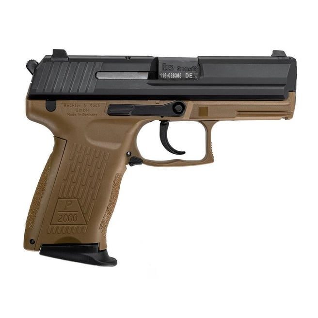 HECKLER AND KOCH P2000 (V3) FLAT DARK EARTH 9MM 3.66″ BARREL 10-ROUNDS