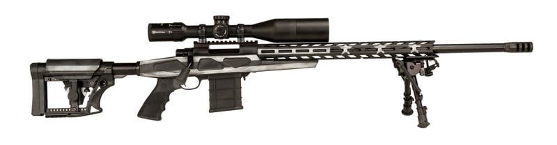 HOWA APC AMERICAN FLAG BLACK / WHITE 6.5 CREEDMOOR 24″ BARREL 10-ROUNDS W/ 4-16X50MM NIKKO STIRLING SCOPE