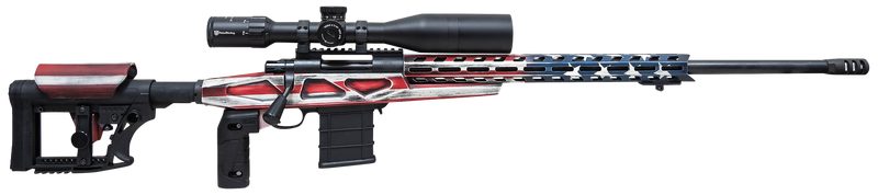 HOWA M1500 APC AMERICAN FLAG 6.5 CREEDMOOR 24″ BARREL 10-ROUNDS W/ 4-16X50 SCOPE