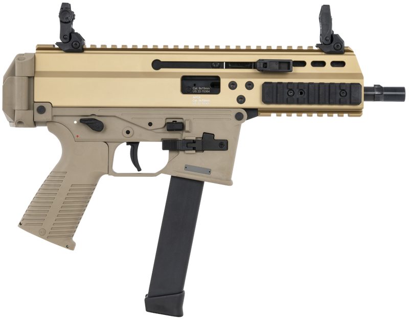 B&T APC9 PRO COYOTE TAN 9MM 6.8″ BARREL 33-ROUNDS USES GLOCK & SIG MAGS