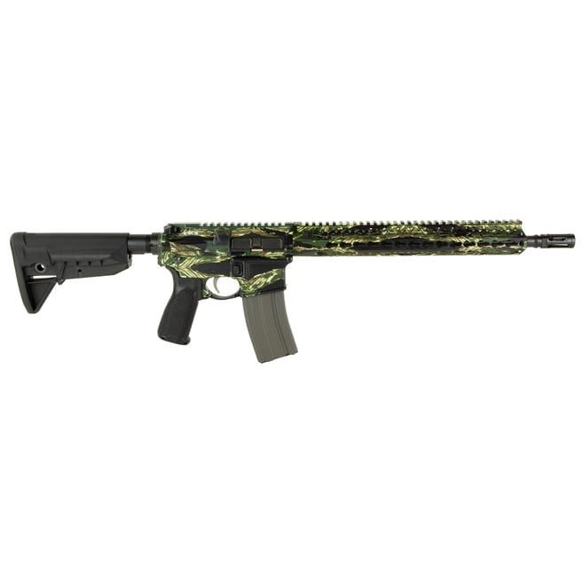 BRAVO COMPANY RECCE 14 KMR-A CARBINE JUNGLE TIGER STRIPE 5.56 14.5″ BARREL 30-ROUNDS W/ PINNED BRAKE