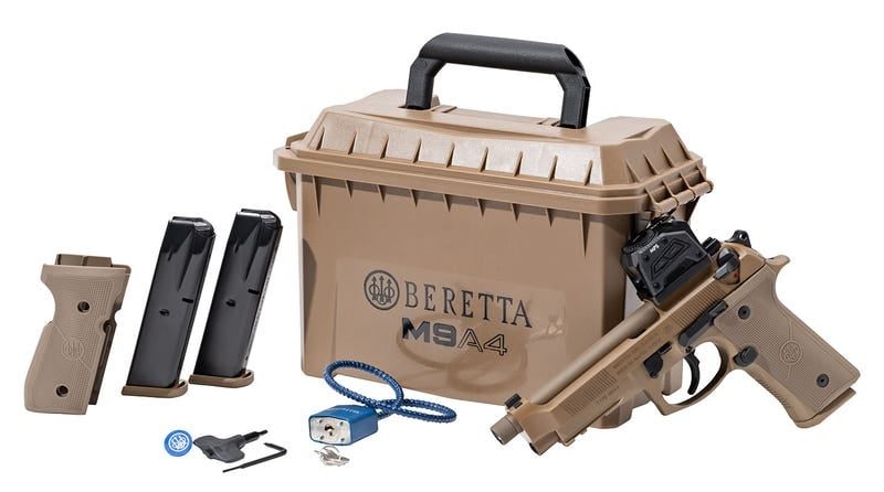 BERETTA M9A4 FLAT DARK EARTH 9MM 5.2″ BARREL 18-ROUNDS OPTIC BUNDLE