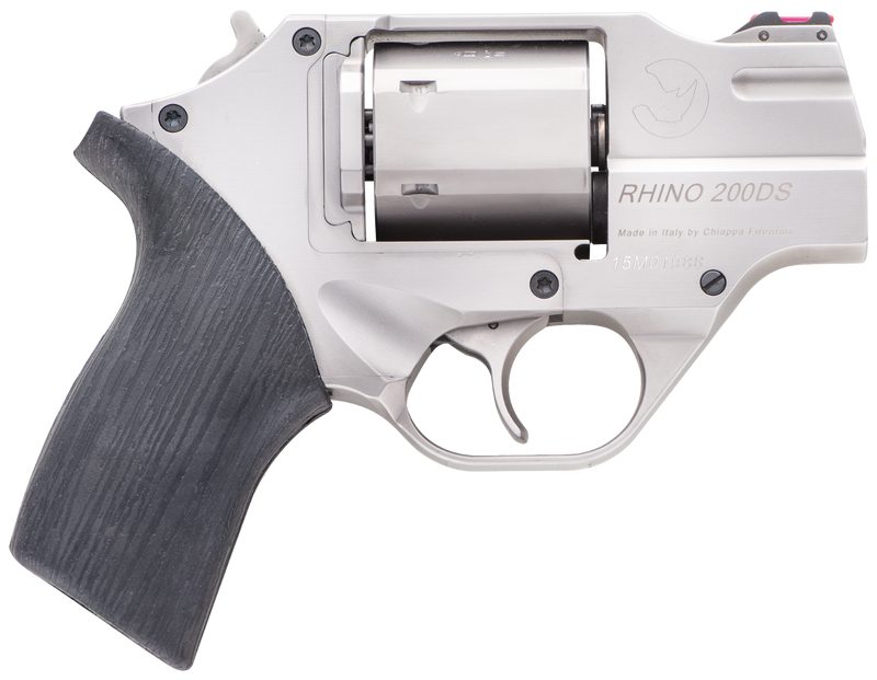 CHIAPPA FIREARMS RHINO 200DS NICKEL .357 MAG 2″ BARREL 6-ROUNDS LEATHER HOLSTER