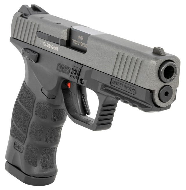 SAR USA SAR9 Pistol Black/Platinum 9mm 4.40″ Barrel 17-Rounds 3-Dot Contrast Sights