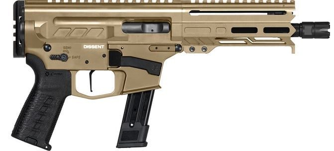 CMMG Dissent MK17 Coyote Tan 9mm 6″ Barrel 21-Rounds No Brace