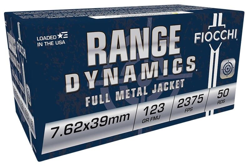Fiocchi Range Dynamics Brass 7.62 X 39 123 Grain 50-Rounds FMJ