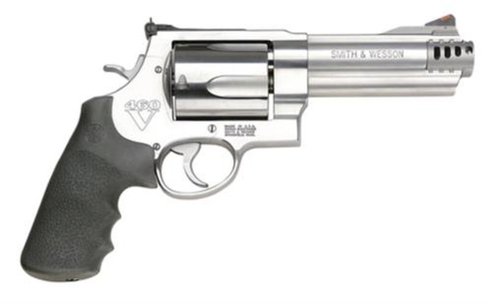 Smith & Wesson 460XVR 460 S&W, 5″ Barrel,Stainless Steel Frame, Satin Stainless Finish, Adjustable rear Sight, Rubber Grip, 5 Rounds Smith & Wesson