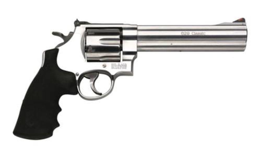 Smith & Wesson 629 Classic 44 Mag 6.5″ Barrel Rubber Grip Matte SS Finish Smith & Wesson