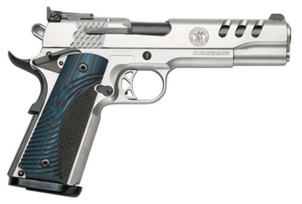 Smith & Wesson 1911 Custom Performance Center 45 ACP 5″ SS Throated Barrel G10 Custom Grip Smith & Wesson