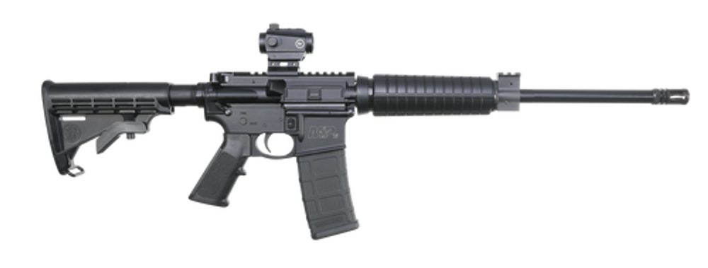 Smith & Wesson M&P 15, Sport II, Optics Ready, AR, 5.56mm, 16″ Barrel, Black, Black Collapsible Stock, 1 Mag, 30rd, Flattop Receiver, Crimson Trace CTS-103 Red/Green Dot Sight Included, 4MOA Dot Smith & Wesson