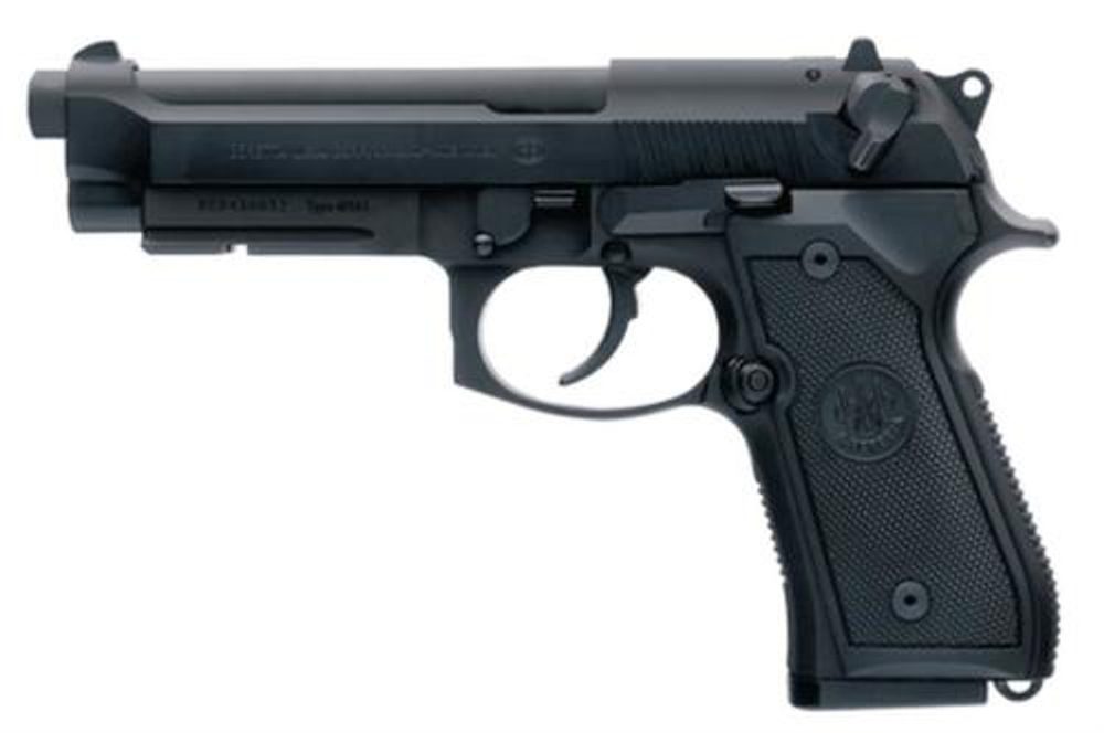 Beretta 92FS M9A1 9mm LTD 4.9″ Barrel, Mil-Spec Rail, Black Synthetic Grip Black 15rd Mag Beretta