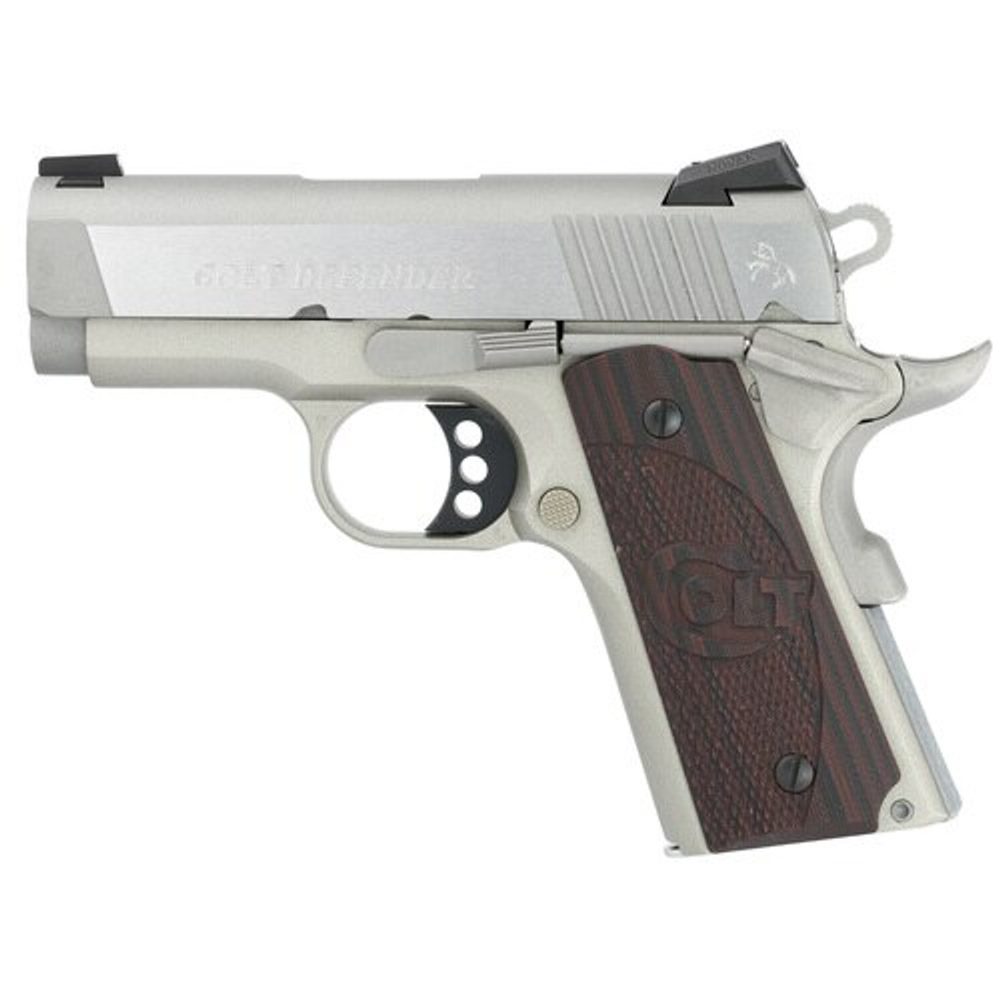 Colt Defender 1911 45 ACP SS, 3″ Barrel, Black Cherry G10 Grips, Stainless, 7rd Colt