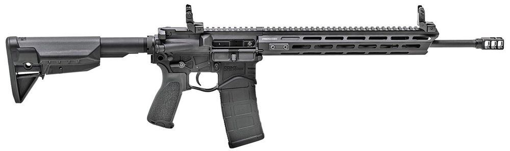 Springfield SAINT Edge AR-15 223/556, 16″ Barrel, Mid-Length Gas System, Billet Lower, Flip Up Sights, 30rd Mag Springfield Armory