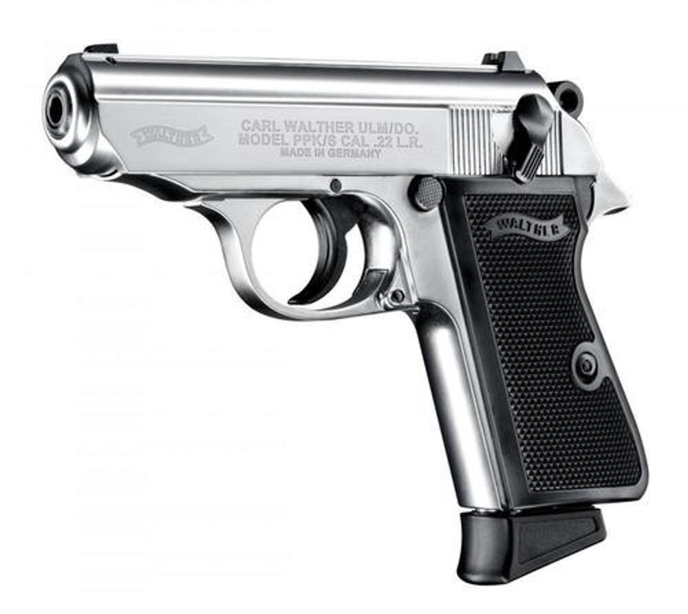 Walther PPK/S .22 L.R. 3″ Barrel Nickel 10 Round, 1 Mag Walther