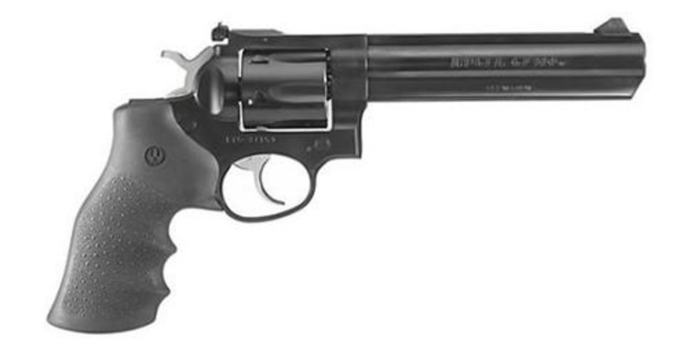 Ruger GP100 357 Mag/38 Spl Alloy Steel 6″ Heavy Barrel 6rd Black Hogue Monogrip Blued Ruger