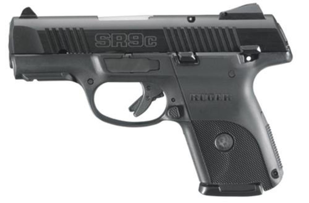 Ruger SR9C Compact Pistol, 9mm, Black Alloy Slide, 3.5″, 10rd Mags Ruger