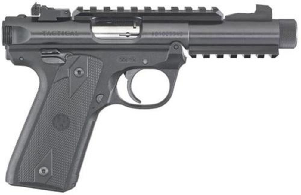 Ruger Mark IV 22/45 22LR TACTICAL, 4.4″ Barrel, Black Poly Grips, 10rd Mag Ruger