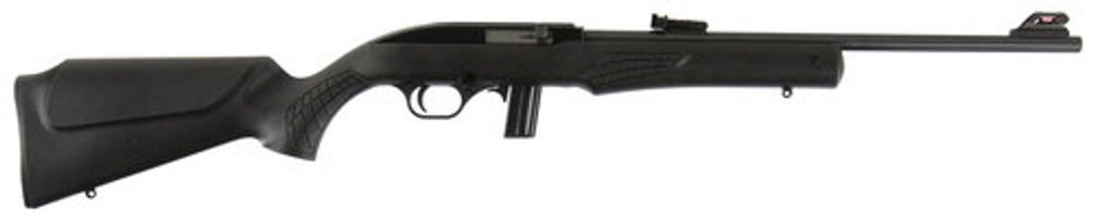 Rossi 22LR, 18″ Barrel, Black, Synthetic Stock, 10Rd, Adjustable Fiber Optic Sights Rossi