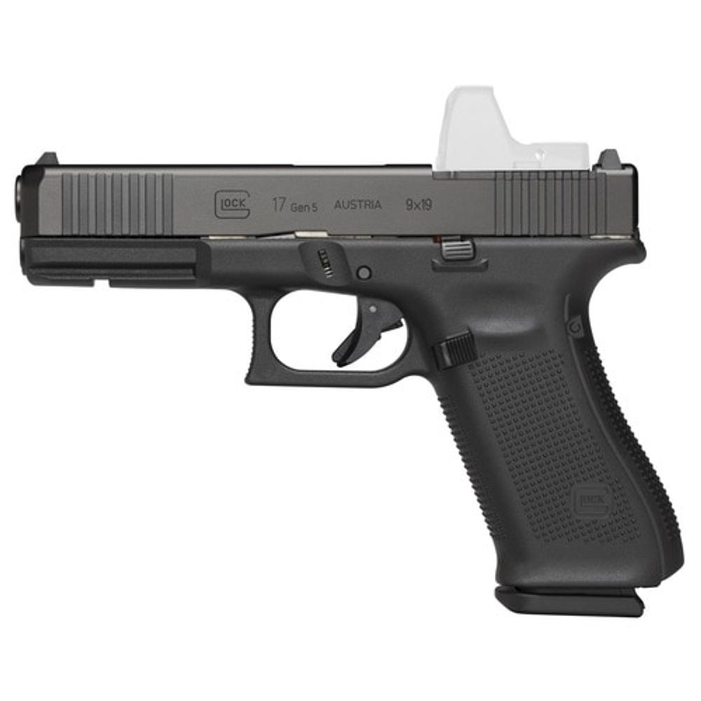 Glock G17 Gen5 M.O.S. 9MM, 4.49″ Marksman Barrel, Fixed Sights, Ambi Slide Stop, Flared Mag Well, 17rd Mag Glock