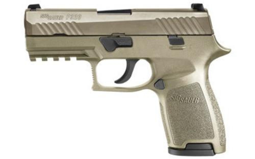 Sig P320 *D* 9mm 3.9In Flat Dark Earth Striker Siglite Modular Polymer Grip (2) 15rd Steel MAG Rail Sig Sauer