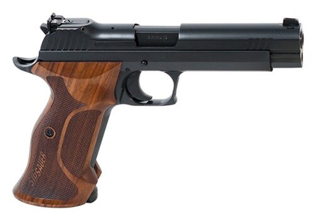 Sig Sauer P210 9mm, 5″, Black, Walnut Grip, Manual Safety, 8rd Sig Sauer