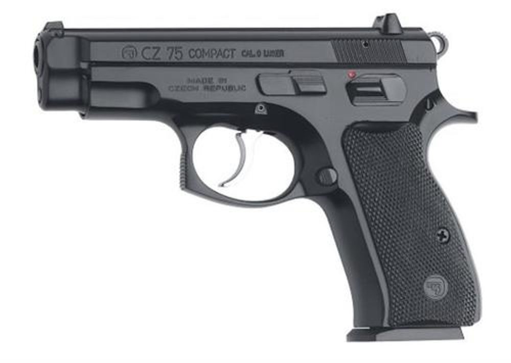 CZ 75 Compact SA/DA 9mm, 3.8″ Barrel, Black, Poly Grip, 10rd CZ USA