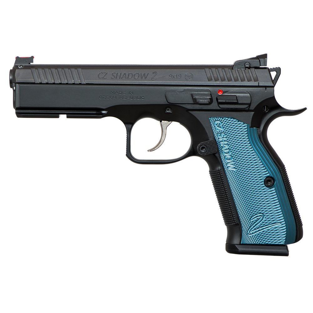 CZ SP-01 Shadow 2 9mm, 4.9″, Adj. Target Sights, Steel Frame, Blue Grips, 17rd CZ USA