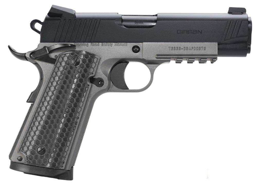 Girsan MC1911C Untouchable 9mm, 4.4″ Barrel, Black/Silver, G10 Grips, 9rd EAA Corp